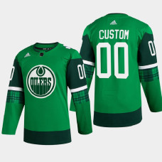 Edmonton Oilers 2022 St. Patrick Green Warm-Up Jersey Custom