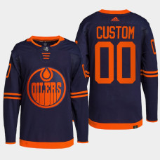 Edmonton Oilers Alternate Navy Primegreen Authentic Pro 2022 Jersey Custom