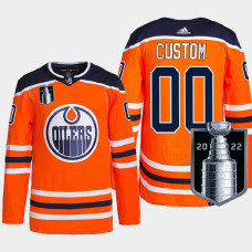 Edmonton Oilers 2022 Stanley Cup Playoffs Orange Authentic Primegreen Jersey Custom