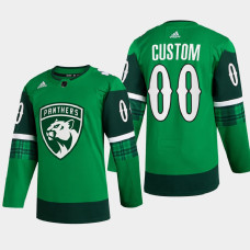 Florida Panthers St. Patricks Day Green Warm-Up 2022 Jersey Custom