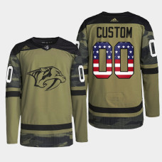 Nashville Predators Military Appreciation Camo Practice 2022 Jersey Custom