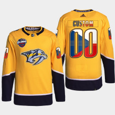 Nashville Predators 2022 NHL Global Series Gold Czech Republic Challenge Jersey Custom