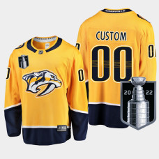 Nashville Predators 2022 Stanley Cup Playoffs Gold Home Jersey Custom