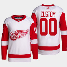 Detroit Red Wings Away White Primegreen Authentic Pro 2022 Jersey Custom