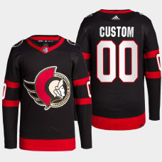 Ottawa Senators Home Black Primegreen Authentic Pro 2022 Jersey Custom