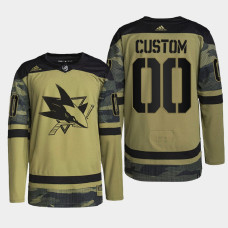 San Jose Sharks Military Appreciation Camo Authentic Practice 2022 Jersey Custom