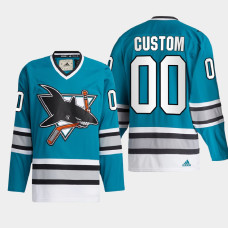 San Jose Sharks Team Classics Teal Authentic 2022 Jersey Custom