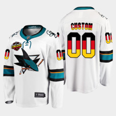 San Jose Sharks 2022 NHL Global Series White Germany Challenge Jersey Custom