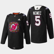 New Jersey Devils #5 Simon Nemec 2022 NHL Draft Black Jersey Hispanic Heritage