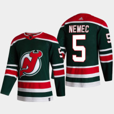 New Jersey Devils #5 Simon Nemec 2022 NHL Draft Green Jersey Reverse Retro