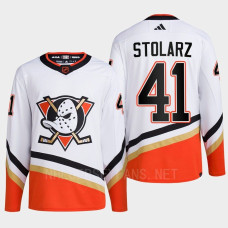 Anaheim Ducks 2022 Reverse Retro 2.0 Anthony Stolarz White Authentic Primegreen Jersey Men's