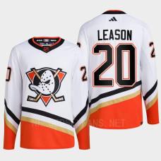 Anaheim Ducks 2022 Reverse Retro 2.0 Brett Leason White Authentic Primegreen Jersey Men's