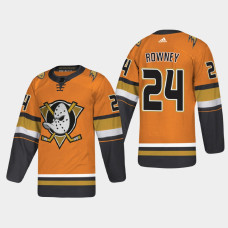 Anaheim Ducks Carter Rowney #24 2021 Alternate Authentic Orange Jersey