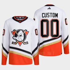 Anaheim Ducks 2022 Reverse Retro 2.0 Custom White Authentic Primegreen Jersey Men's