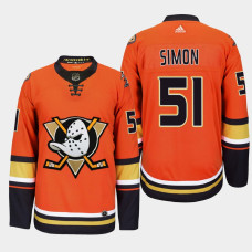 Anaheim Ducks Dominik Simon Orange Primegreen Authentic Pro Alternate Jersey 2022