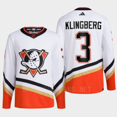 Anaheim Ducks 2022 Reverse Retro 2.0 John Klingberg White Authentic Primegreen Jersey Men's