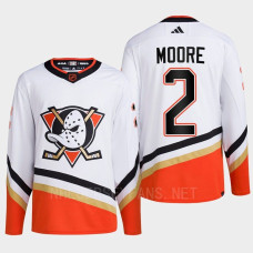 Anaheim Ducks 2022 Reverse Retro 2.0 John Moore White Authentic Primegreen Jersey Men's