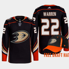 Noah Warren Anaheim Ducks 2022 NHL Draft Black Jersey Authentic Primegreen Home