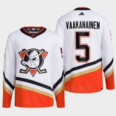 Anaheim Ducks 2022 Reverse Retro 2.0 Urho Vaakanainen White Authentic Primegreen Jersey Men's