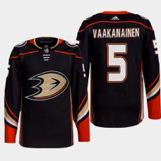 Anaheim Ducks Urho Vaakanainen Black Primegreen Authentic Pro Home Jersey 2022