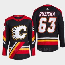 Adam Ruzicka Reverse Retro 2.0 2022 Calgary Flames Black Jersey Authentic Primegreen #63