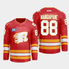 Andrew Mangiapane Calgary Flames Flames X Rush X CGY Wranglers 2022-23 Red #88 Jersey Warmup