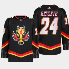 Brett Ritchie #24 Calgary Flames Black Jersey 2022-23 Blasty Alternate Primegreen