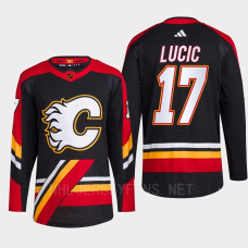 Milan Lucic Reverse Retro 2.0 2022 Calgary Flames Black Jersey Authentic Primegreen #17