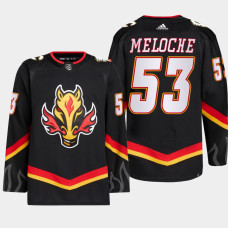 Nicolas Meloche #53 Calgary Flames Black Jersey 2022-23 Blasty Alternate Primegreen