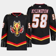 Oliver Kylington #58 Calgary Flames Black Jersey 2022-23 Blasty Alternate Primegreen