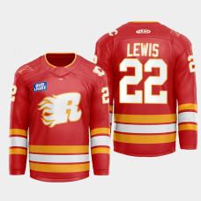 Trevor Lewis Calgary Flames Flames X Rush X CGY Wranglers 2022-23 Red #22 Jersey Warmup