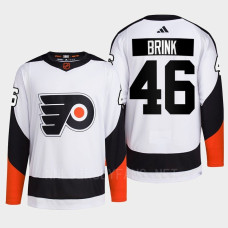 Philadelphia Flyers 2022 Reverse Retro 2.0 Bobby Brink White Authentic Primegreen Jersey Men's