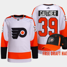 Cutter Gauthier Philadelphia Flyers 2022 NHL Draft White Jersey Authentic Primegreen