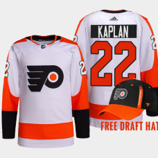 Devin Kaplan Philadelphia Flyers 2022 NHL Draft White Jersey Authentic Primegreen Away