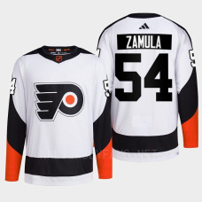 Philadelphia Flyers 2022 Reverse Retro 2.0 Egor Zamula White Authentic Primegreen Jersey Men's