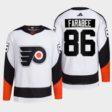 Philadelphia Flyers 2022 Reverse Retro 2.0 Joel Farabee White Authentic Primegreen Jersey Men's