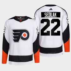 Philadelphia Flyers 2022 Reverse Retro 2.0 Lukas Sedlak White Authentic Primegreen Jersey Men's