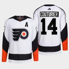 Philadelphia Flyers 2022 Reverse Retro 2.0 Sean Couturier White Authentic Primegreen Jersey Men's