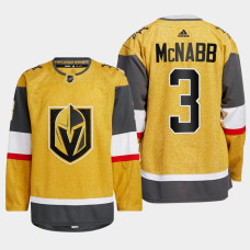 Brayden McNabb #3 Vegas Golden Knights Gold Jersey Home Authentic With 2023 Stanley Cup Patch