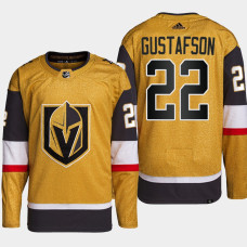 Jordan Gustafson Vegas Golden Knights 2022 NHL Draft Gold Jersey Authentic Primegreen Home