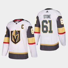 Vegas Golden Knights Mark Stone #61 Authentic Captain White Jersey With 2023 Stanley Cup Patch