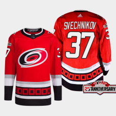 Andrei Svechnikov #37 Carolina Hurricanes Red Jersey 2022-23 Third 25th Anniversary