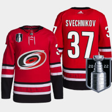 Andrei Svechnikov Carolina Hurricanes 2022 Stanley Cup Playoffs Red #37 Jersey Authentic Pro