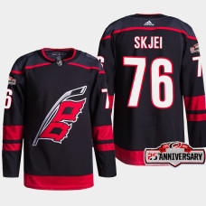 Carolina Hurricanes Brady Skjei Black 25th Anniversary Authentic Home Jersey 2022-23