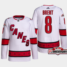 Brent Burns #8 Carolina Hurricanes White Jersey 2022-23 Authentic Away 25th Anniversary