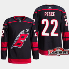 Carolina Hurricanes Brett Pesce Black 25th Anniversary Authentic Home Jersey 2022-23