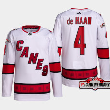 Carolina Hurricanes Calvin de Haan White Away Authentic Jersey 2022-23