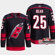 Carolina Hurricanes Ethan Bear Black 25th Anniversary Authentic Home Jersey 2022-23