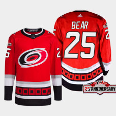 Ethan Bear #25 Carolina Hurricanes Red Jersey 2022-23 Third 25th Anniversary