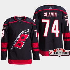 Carolina Hurricanes Jaccob Slavin Black 25th Anniversary Authentic Home Jersey 2022-23